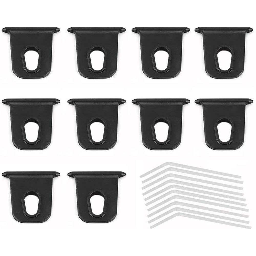 

10 шт. крючки для тента для автофургона, вешалка для одежды для автофургона, зажим для освещения тента, крючок для тента, черный для палатки для кемпинга в автофургоне, внутреннего и наружного декора 10pcs