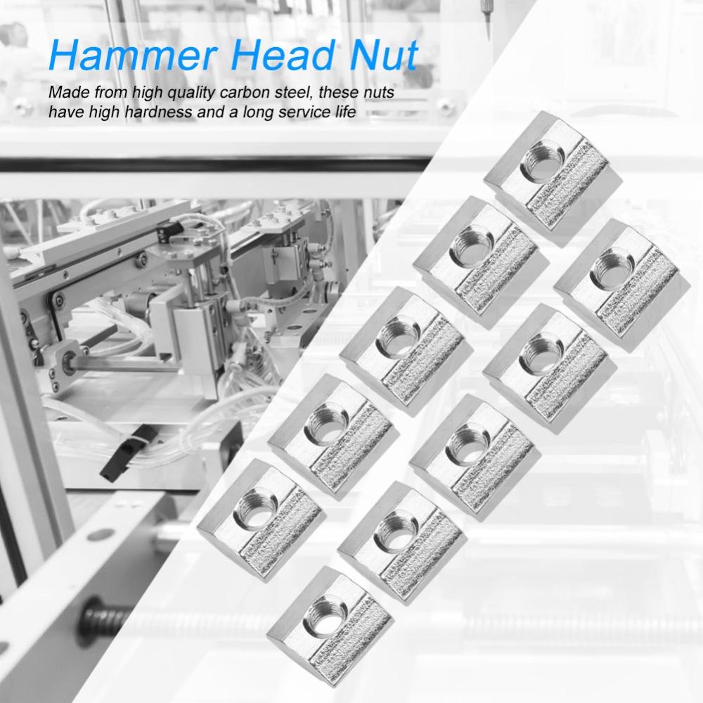 50pcs Pre-Assembled Hammer Nuts Slide In Tee Nut Threaded Sliding T Nuts For CNC Router Build