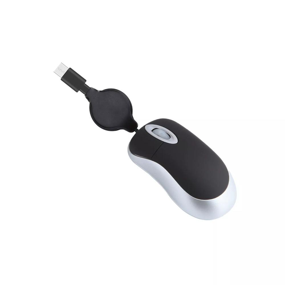 

Retractable Cable Wired Mouse Mini Retractable Mouses Creative Computer Mouse чёрный