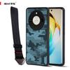 (Comes with Wrist strap)IBMRS for Honor X50 Phone Case, Translucent Matte Shockproof Anti-Fingerprint Protective Cover Black Camo