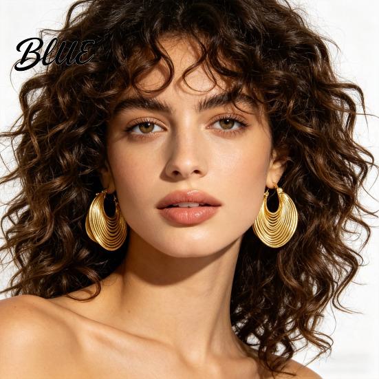 Earrings 1 Pair Women Face Brightening Mini Reflector Design Dual