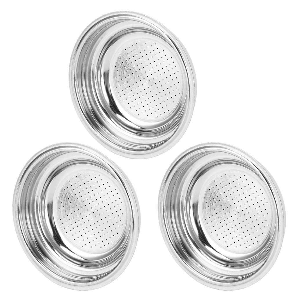 3pcs Stainless Steel Coffee Filter 51mm Pressurized Filter Basket Reusable Coffee Powder Filter Bowl