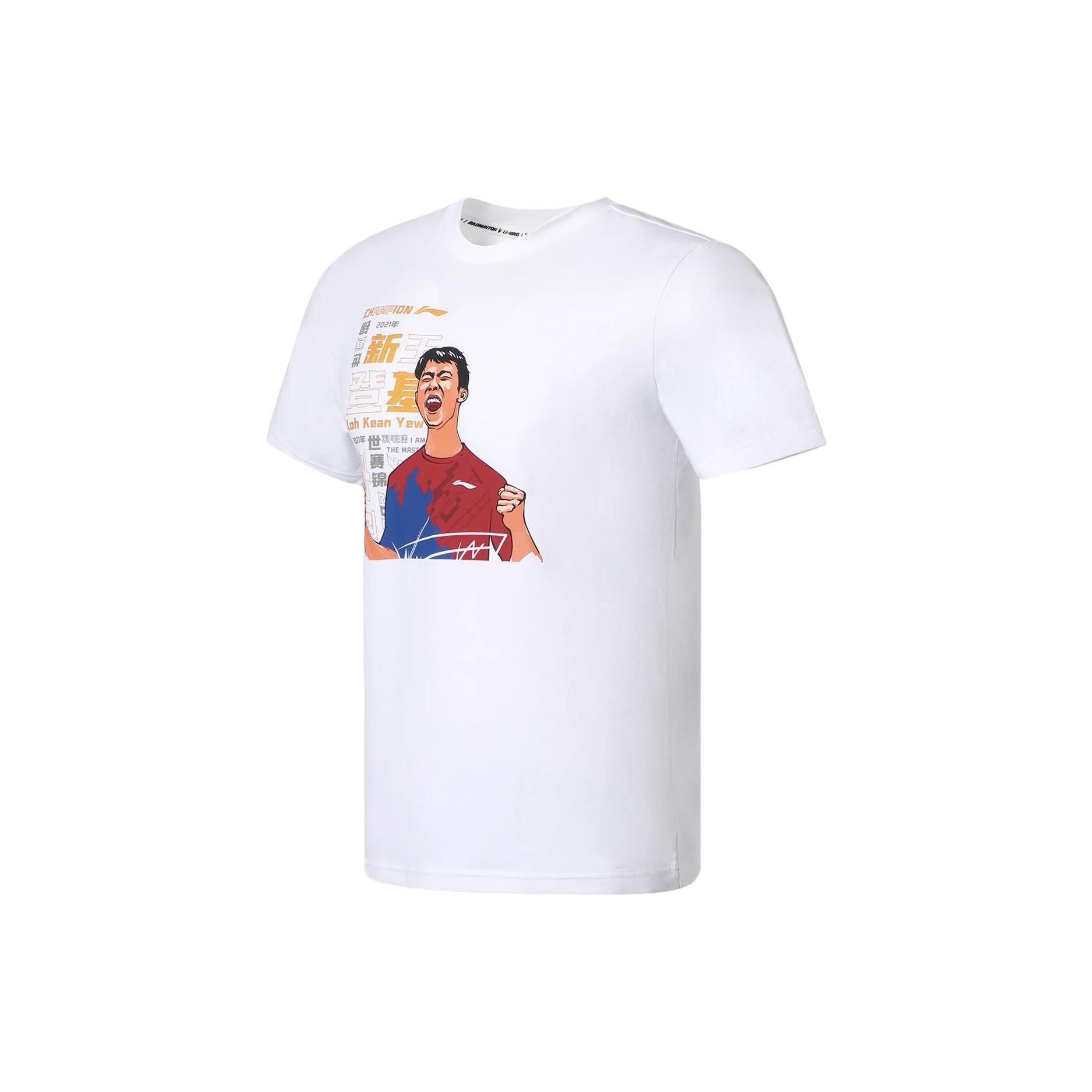 Li-Ning Graphic Badminton T-shirt  White  Men s AHSSC11-1 L