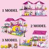 1018 Teile Stadt 1 Ändere 3 Sommer Doppelstöckiges Villenhaus Rutsche Bausteine Freunde DIY Garten Weihnachten Geburtstagsgeschenke