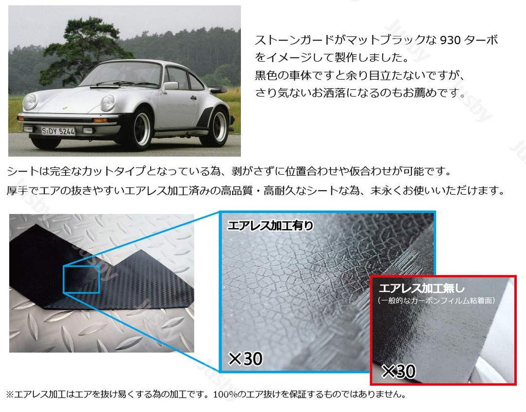 Porsche 987 Boxster/Cayman Carbon Pattern Stone Guard Left and Right 2 Piece Set Protection Film Carbon Pattern Type Carbon Sheet
