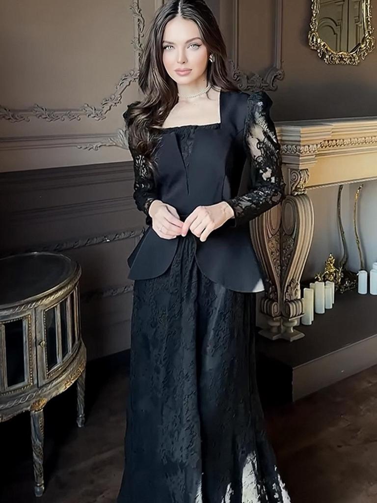 European & American Style Temperament Print Cardigan Jacket & Skirt Set - 2026 Collection