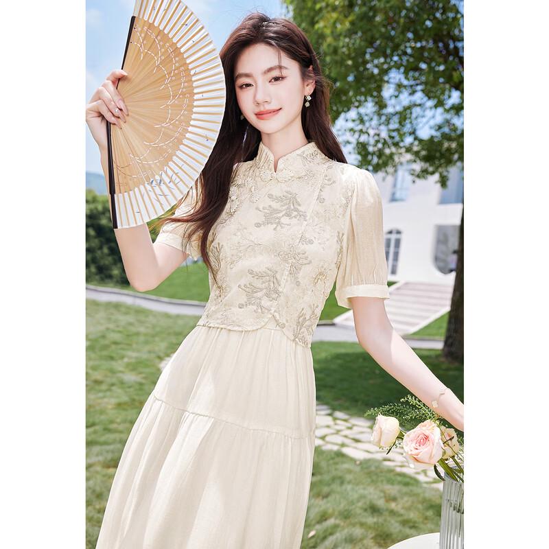 New Chinese Style Embroidered Midi Dress
