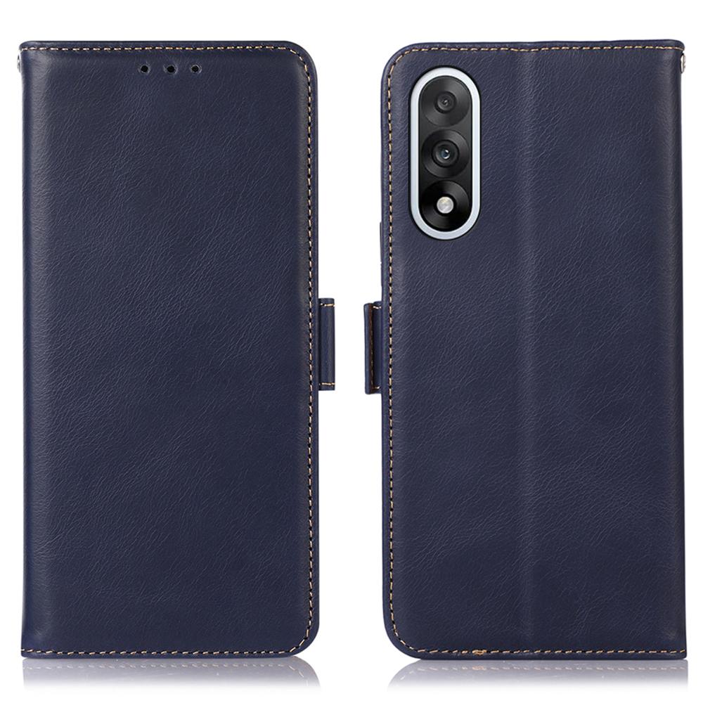 

For OnePlus Ace 5 Ultra 5G/Nord 5 5G Case RFID Blocking Genuine Cow Leather Wallet Phone Cover Blue