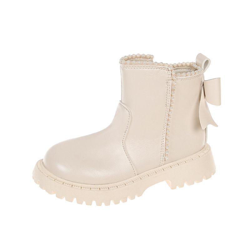 Girls' Fashionable Princess Boots for Autumn and Winter Children's Casual Leather Shoes