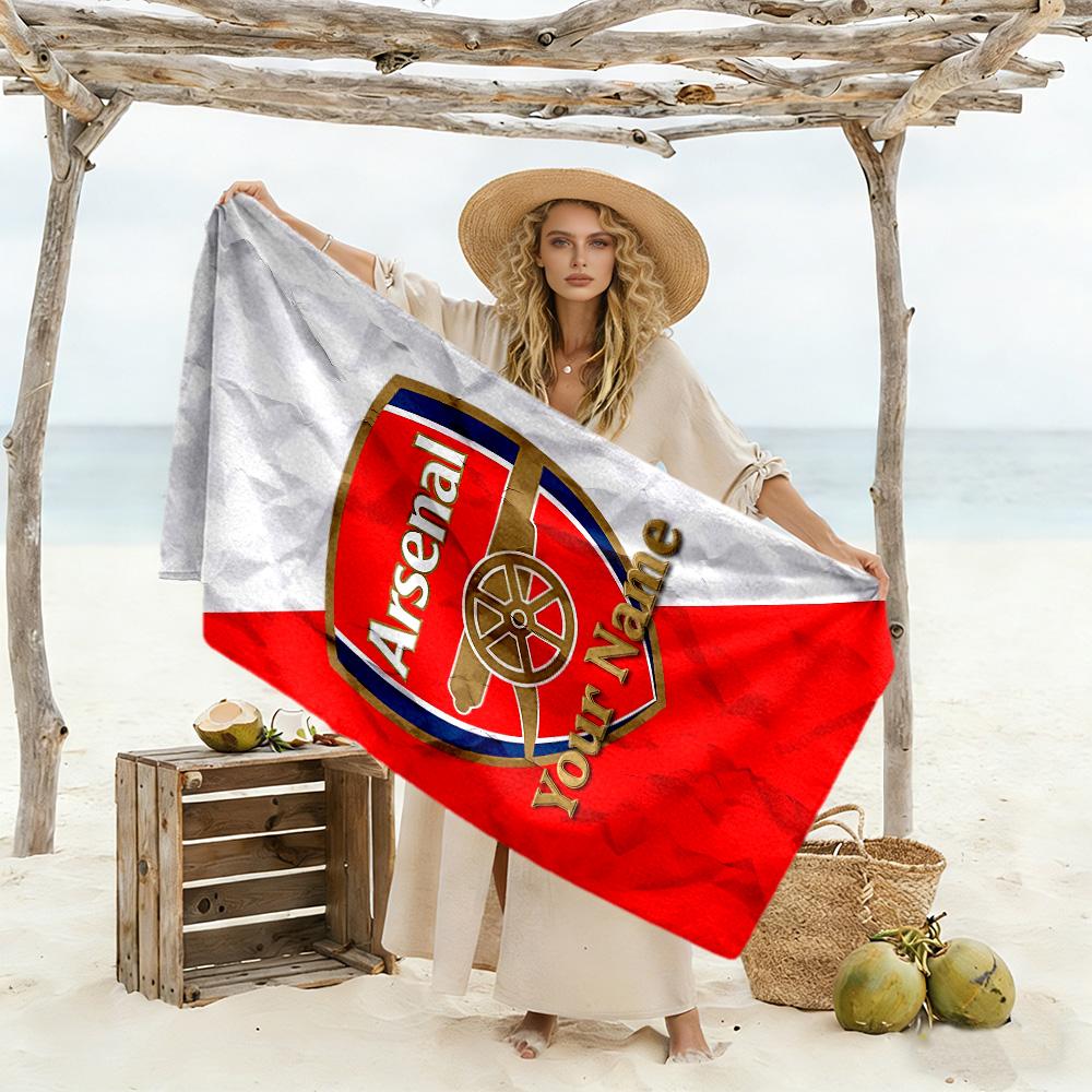Arsenal F.c. Customized Name Beach Towel Quick-Dry Soft Microfiber