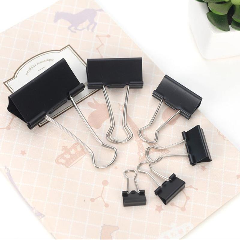 10 STÜCKE Metall Büroklammer 19 25 32 41 51mm Foldback Metall Binder Clips Schwarz Griffklemmen Papier Dokument Büro Schule Schreibwaren