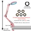 5X Magnifying LED Desk Lamp with 5 Color Temps & 10 Dimming Levels, USB/Type-C Powered, Adjustable Metal Arm & Clamp