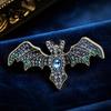 Punk Style Animal Badge Halloween Rhinestone Bat Brooch, Retro Gothic Shaped Lapel Brooch Pin Pin, Jewelry Accessory for Clothing Bags Scarves