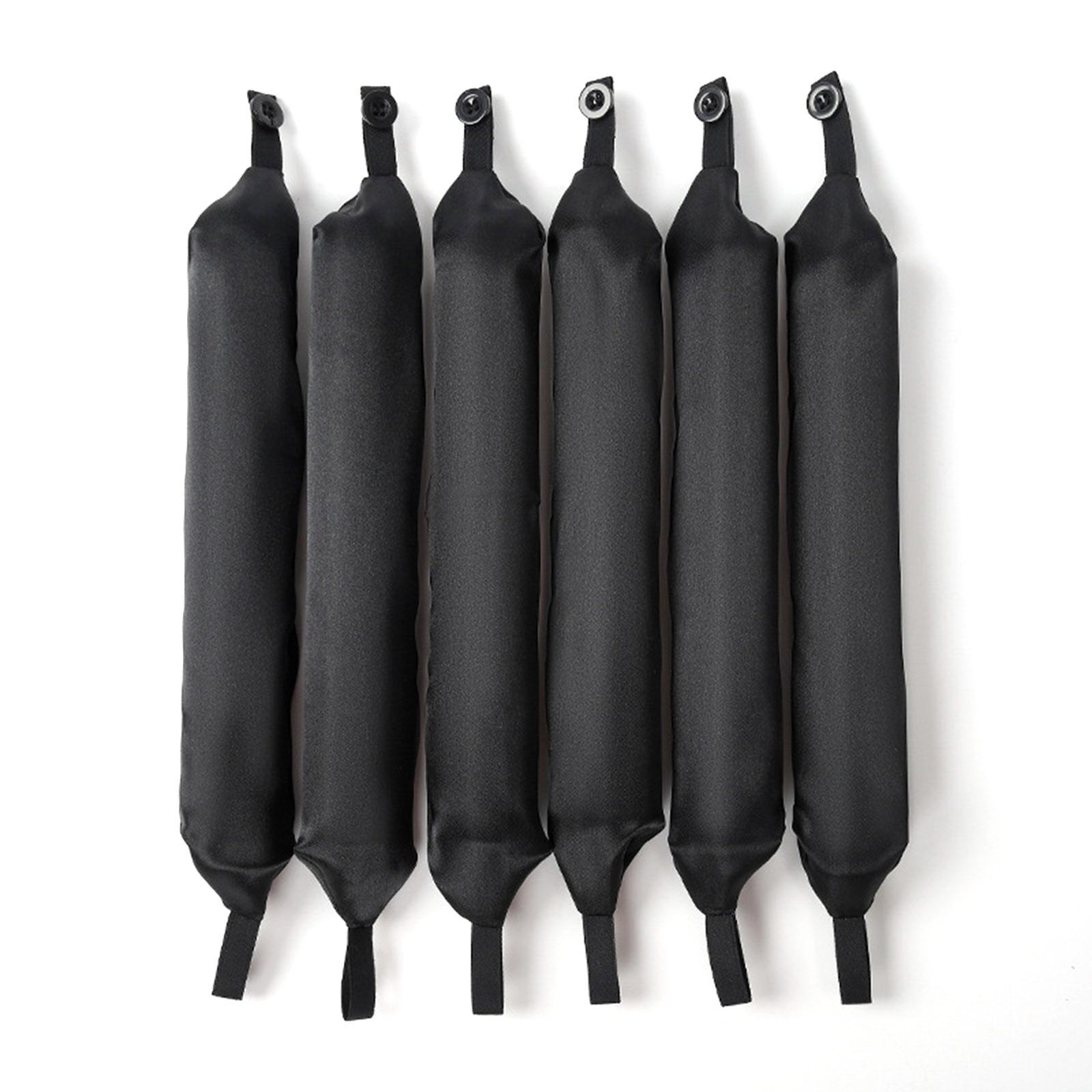 

6 шт., набор щипцов для ленивых волос с кнопками, пенопластовые ролики, большая волнистая трубка для завивки волос, инструмент для завивки волос из пены without Hair Bands чёрный