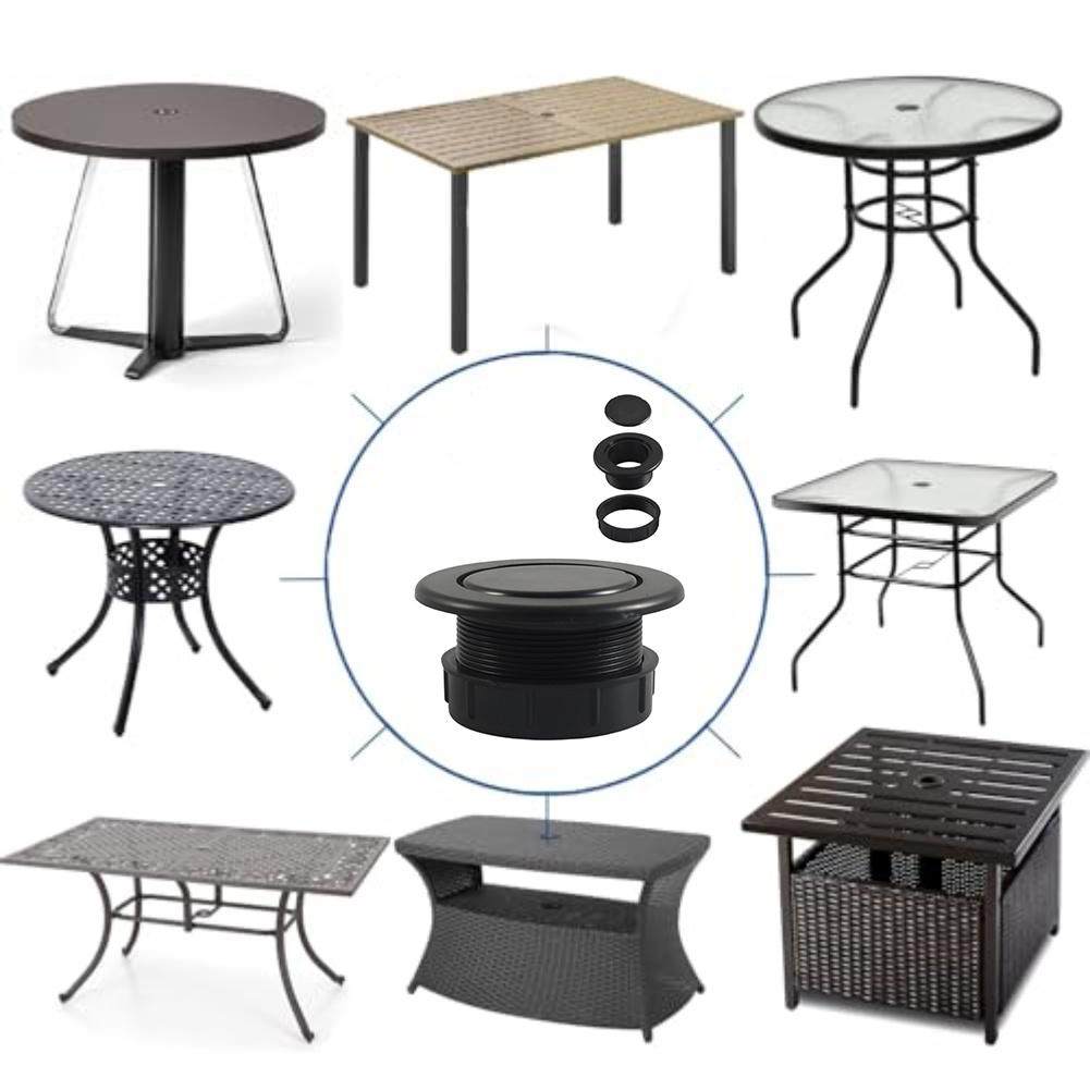 Sada kroužku a krytky pro otvor v zahradním slunečníku Sada krytky pro očko slunečníku Pasuje na tyče slunečníků s vnitřním průměrem kroužku 1,63 palce nebo menším