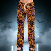 Women's Halloween Print Drawstring Wide Leg Pants for Casual Home Wear
