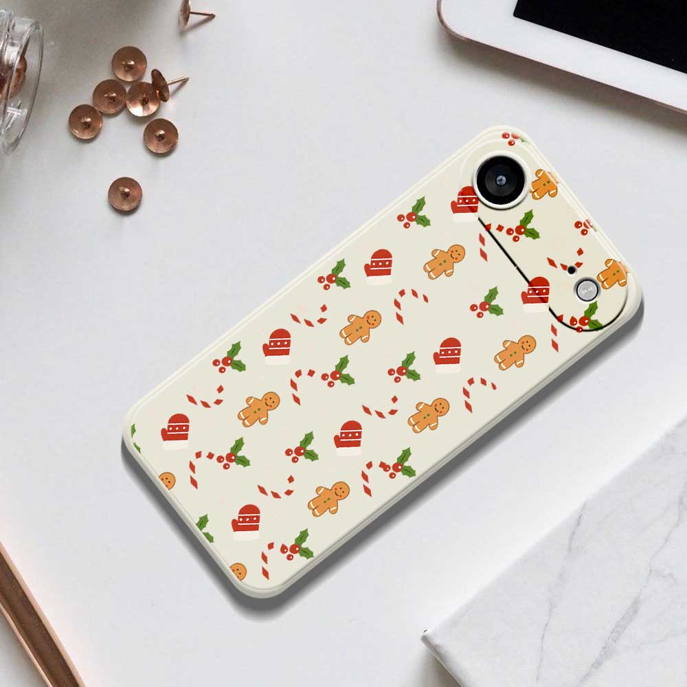 For iPhone 17 Air Case Gingerbread Gloves Pattern Printing Straight Edge TPU Phone Back Cover