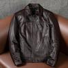 Pure First-layer Yellow Cowhide Leather Jacket Men's Simple Casual Short Leather Jacket