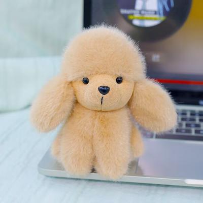 Kawaii Pudel Plüschhund Welpe Schlüsselanhänger Weiches Flauschiges Tier Taschenanhänger Anhänger 12CM