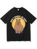 Cute Don't Worry Be Cappy Capybara T-Shirt Wounisex Unisex Funny Print T Shirt Casual Oversized Tees High Quality Cotton T Shirt Male