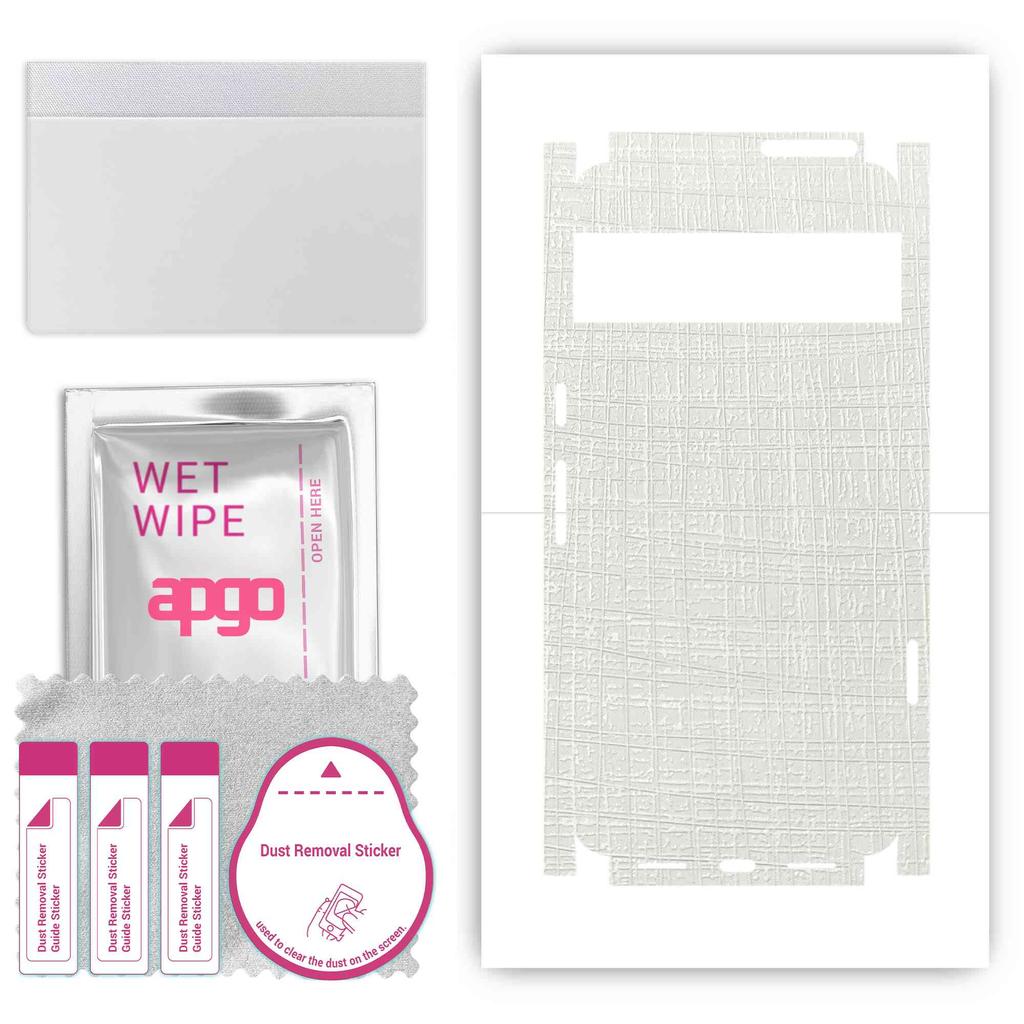 apgo Protective Skin Sticker for the Back+sides Compatible with Google Pixel 8 Pro, Full Wrap Film, Foil, Vinyl - Pattern White Fabric