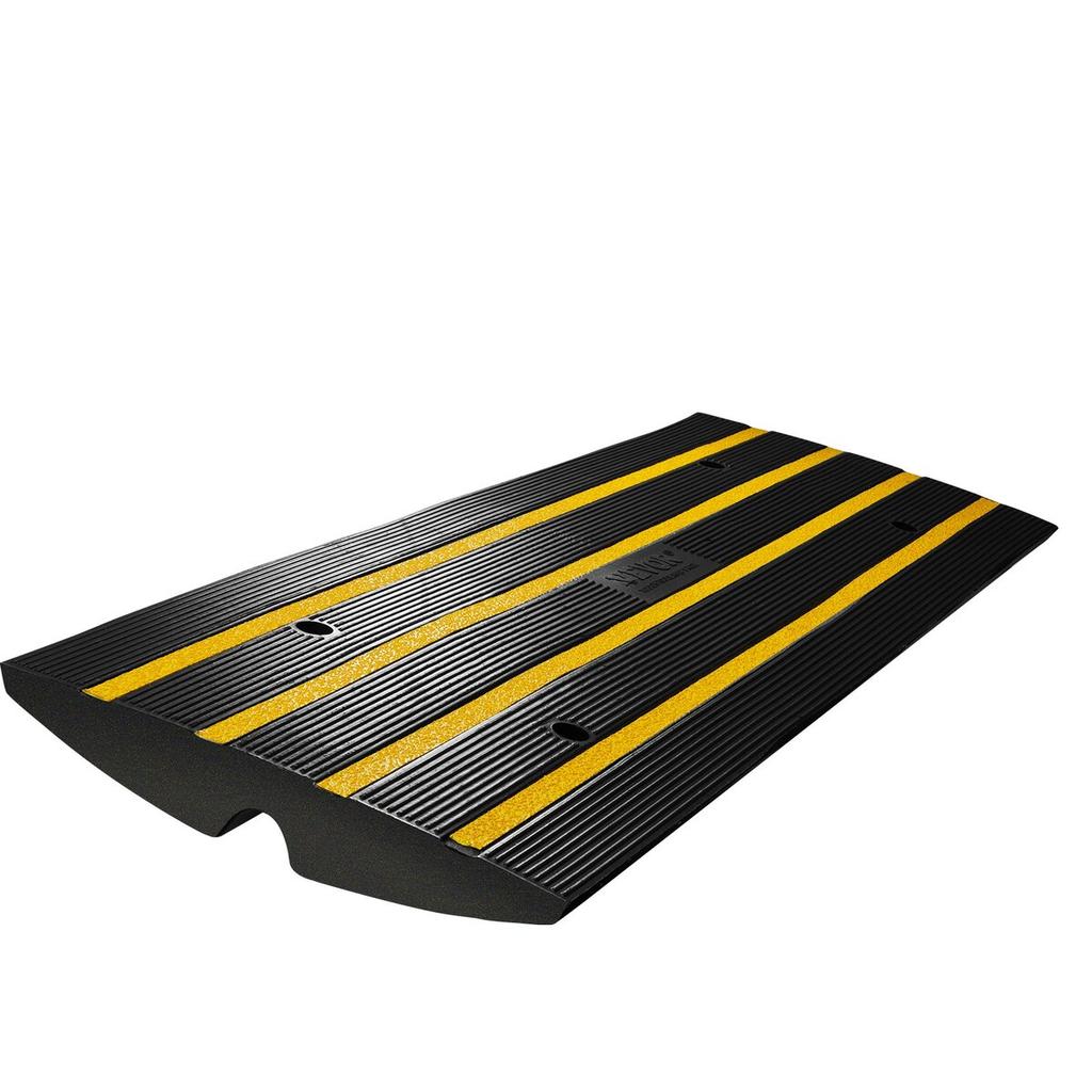 Curb Ramp, 2.6" Rise Rubber Driveway Ramps, Heavy Duty 33069 Lbs Weight Capacity Threshold Ramp, Curbside Bridge Ramps for Loading Dock Garage