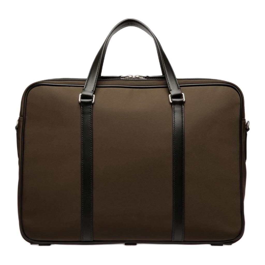 Bally Code Detachable Adjustable Palladium Metal Accessories Nylon Handheld Shoulder Crossbody Briefcase Men Briefcase Green 6308710