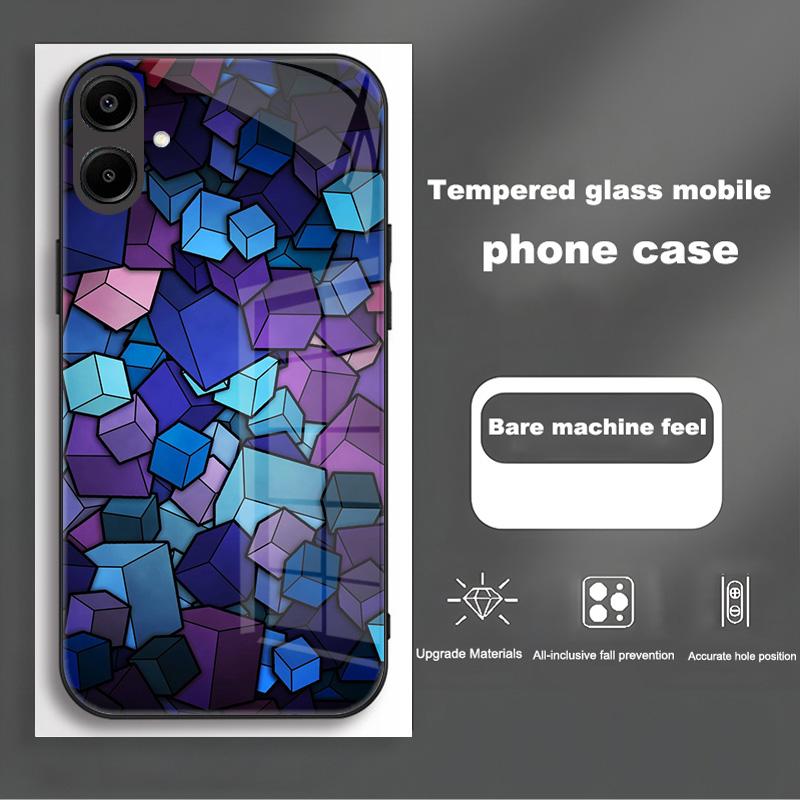 Shockproof Tempered Glass Case For Samsung Galaxy A56 A36 A26 A16 A06 5G Phone Back Cover Luxury Shell Coque Full Lens Protector