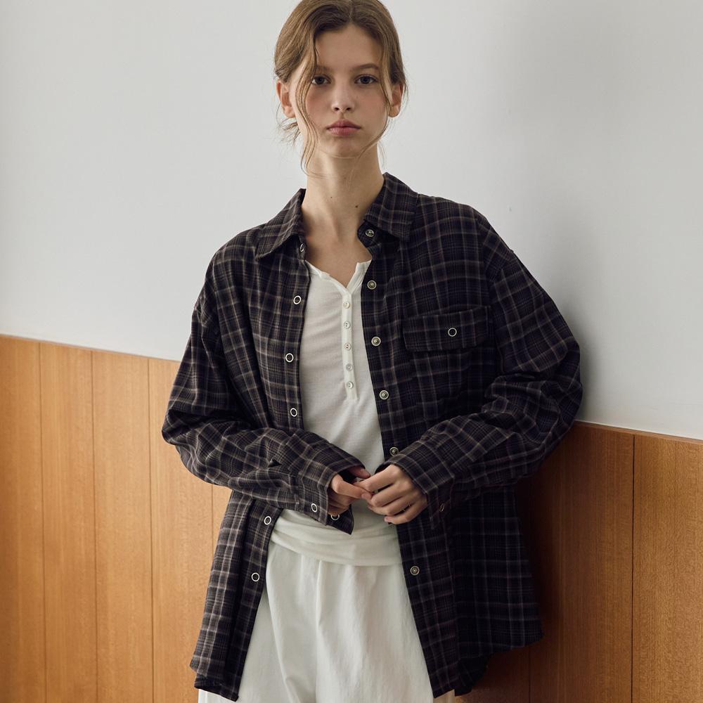 BRINGMYTHINGS Voile Check Loose Fit Shirt_2 Colors