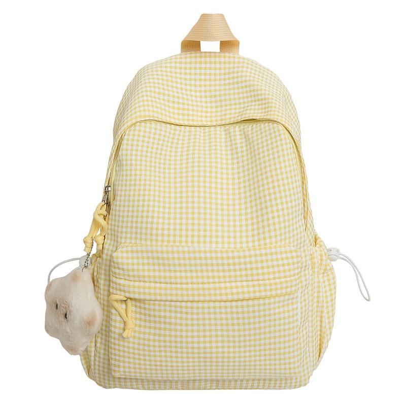 Large Capacity Casual Backpack Women's New Small Fresh College Style Student Schoolbag Plaid Backpack