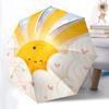 1pc Sunflower Clouds Automatic Folding Umbrella - 8-Rib Durable Iron Frame, Compact Portable for Daily Travel Yy251205093