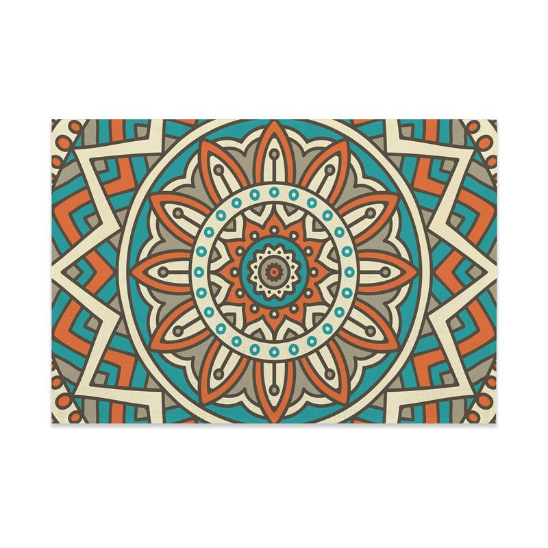 Vintage Mandala Placemats Washable Boho Floral Place Mat for Home Party Dining Tables Wedding Kitchen Banquets Decor