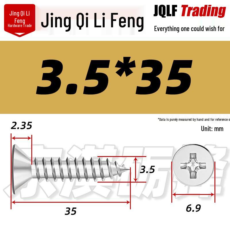 304 Stainless Steel Countersunk Self-Tapping Screw for Furniture & Outdoor Construction (GB/T 846)