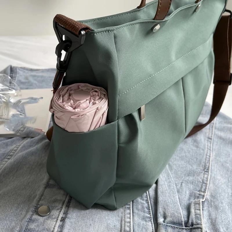Designer Women's Tote Bag Spacious Nylon Handbag Multiple Pocket Large Capacity Commuting Shoulder Bag Lightweight Shopping