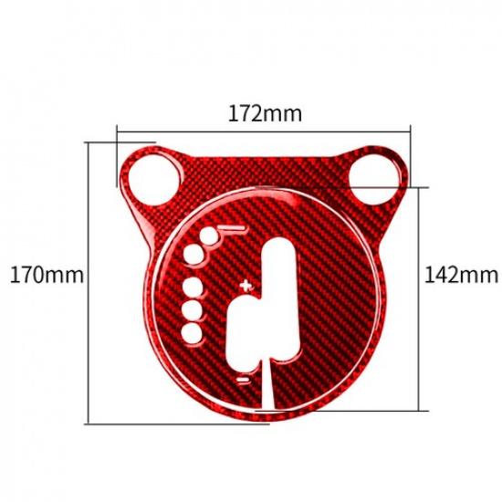 2Pcs Red Carbon Fiber Interior Automatic Gear Shift Cover Trim For Nissan 370Z