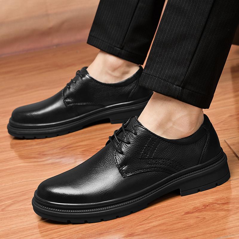 Outdoor Safety Tooling Shoes Genuine Leather Office Shoes Handmade Casual Oxford Shoes Lace Up Thick Bottom Wear-resisting Flats