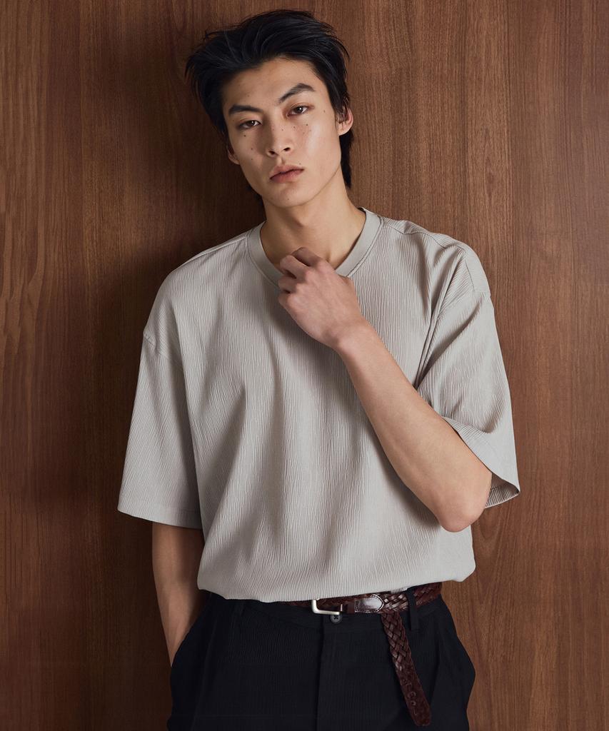 Tienjiti Kinoshita Seersucker Tee (Light Beige) Tnts6E200I2