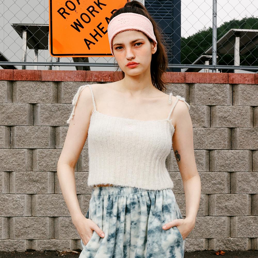 NAKED SURF CLUB Wool Blended Ribbon Knit Top (Ivory)