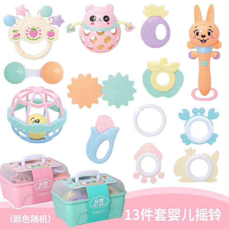Baby Hand Rattle Gift Box Set, Newborn Toothpaste Bell Bag, 0-1 Year Old Sounding Toy