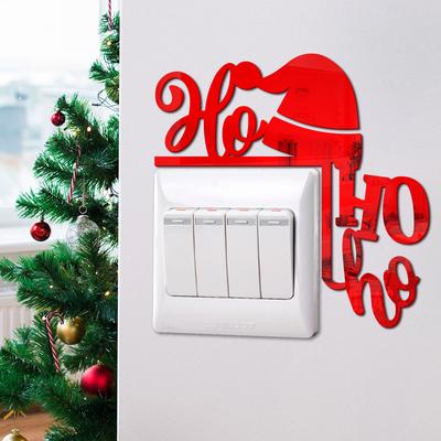 Christmas Acrylic Switch Stickers Red Santa Claus HO Remove Switch Light Sticker Christmas Decoration 2025 Wall Window Decals