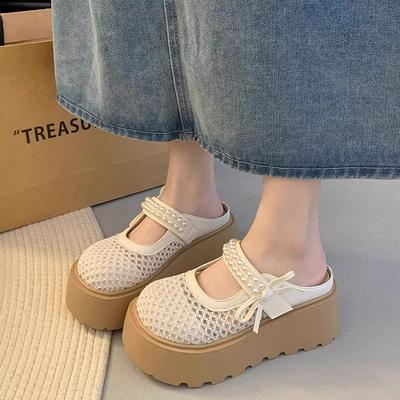 Fashion Female Shoes Womens Slippers Outdoor Cover Toe Platform Slides 2025 Female Shoes Cover Toe Womens Slippers Outdoor Platform