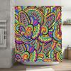 Colorful Printed Shower Curtain with Floral Patterns Perfect for Bathroom Decor