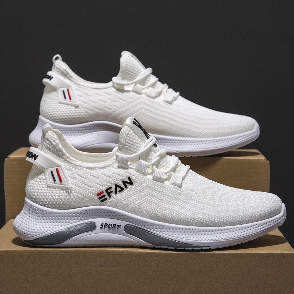 

Новые мужские кроссовки легкие и дышащие, корейская версия универсальной спортивной и повседневной обуви, производитель модной мужской обуви для бега среди молодежи 39 белый