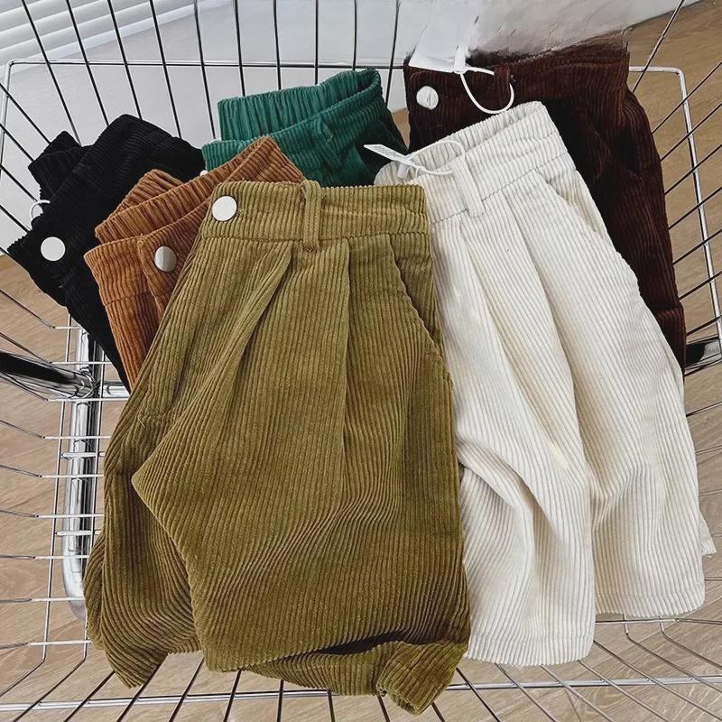 Women's High Waist Retro Corduroy A-Line Shorts - 2023 Autumn/Winter Collection