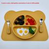 Children's Silicone Dinnerware Set: Large Placemat, Suction Bowl, Stainless Spoon & Fork
