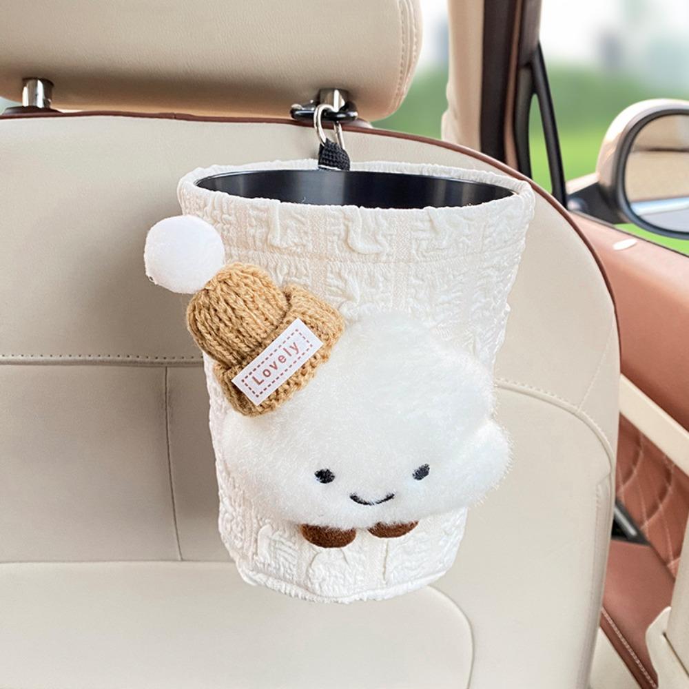 Cute Cloud Car Tissue Box Cartoon Hat Universal Vehicle Trash Can Multifunctional Dirt-resistant Car Accessories Set