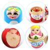 5Pcs Novelty Cartoon Girl Russian Wooden Nesting Dolls Hand Painted Matryoshka