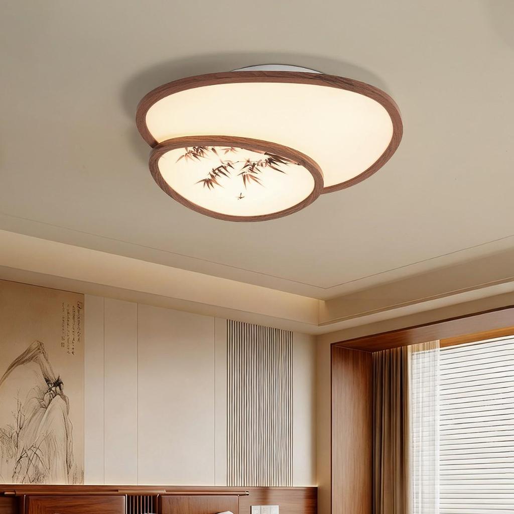 Ultra-Thin Pebble Ceiling Light with Song Dynasty Ink Aesthetics