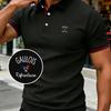 Polo Gaulois para Hombres Maduros Estampado Refractario Casual Negocios Deportes al Aire Libre Transpirable Cómodo Verano Manga Corta