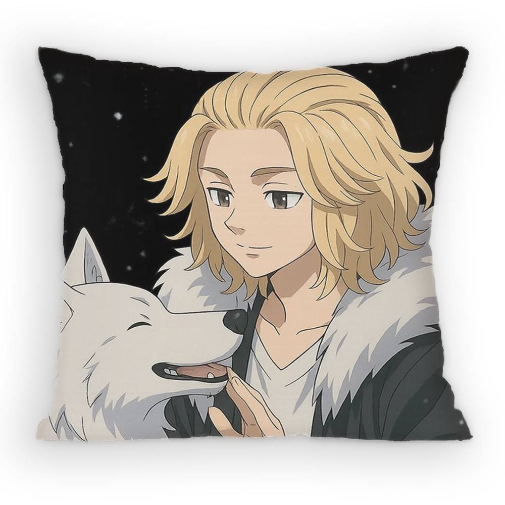 

TTokyo RRevengers Mikey Pillow Case Sofa Living Room Bedroom Headboard Backrest Cushion Square Cushion Nap Time 30x30 cm
